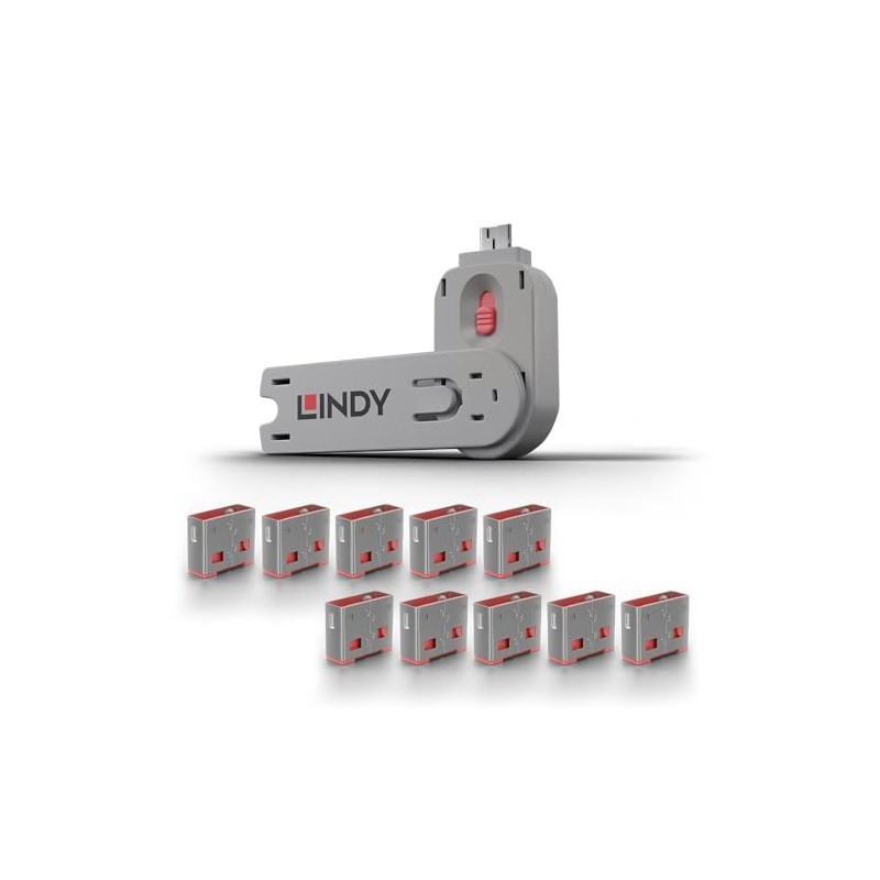 Lindy USB Type A Port Blocker- Pack of 10 Blockers