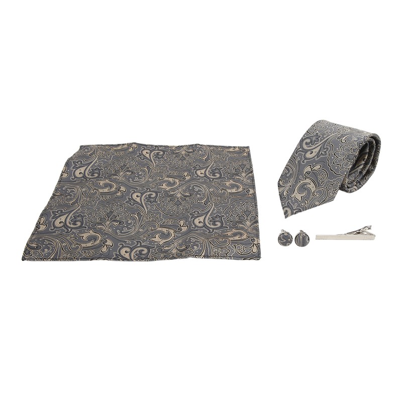 6pcs Paisley Ties Set Casual Business Style Polyester Yarn Paisley