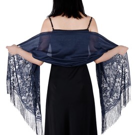 Women's Shawls and Wraps Lace Scarf with Fringe for Bridesmaid Party Prom Wedding Christmas Dresses