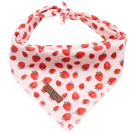 Lionet Paws Dog Bandana for Small Medium Large Dogs, Cat Dog Kerchief Dog Triangle Bibs Scarf for Girl Boy Gift Strawberry