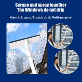 ZengRun - Squeegee for Window Cleaning with Spray,Window Washing Kit with Extension Pole,Double Sided and Long Handle Window Cleaner Tool for Car and Home with - 14 Inches - 3pcs Rags