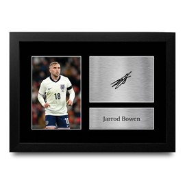 HWC Trading FR A4 Jarrod Bowen England Gifts Printed Signed Autograph Picture for Football Fans and Supporters - A4 Framed
