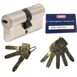 ABUS EC660 Profile Double Cylinder Length 35/45 (80 mm) (A/B) with 8 Keys with Security Card...