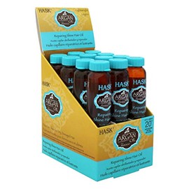 HASK ARGAN Oil Shine Oil Vials Repairing for all hair types, color safe, gluten free, sulfate free, paraben free - Set of 12 vials