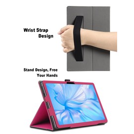 Case for OUKITEL OT5S 12 Inch, OUKITEL OT5S Tablet Protective Case, Folding Stand Protective Case with Pen Holder and Wrist Strap, Comprehensive Protection (Red)