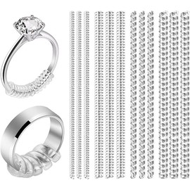 12 Pack Ring Sizers Invisible Ring Sizer Adjuster for Loose Rings Ring Guard and Spacer for Men and Women Jewelry Size Adapter Reducer Resizer, Guards,Spiral Silicone Tightener Set