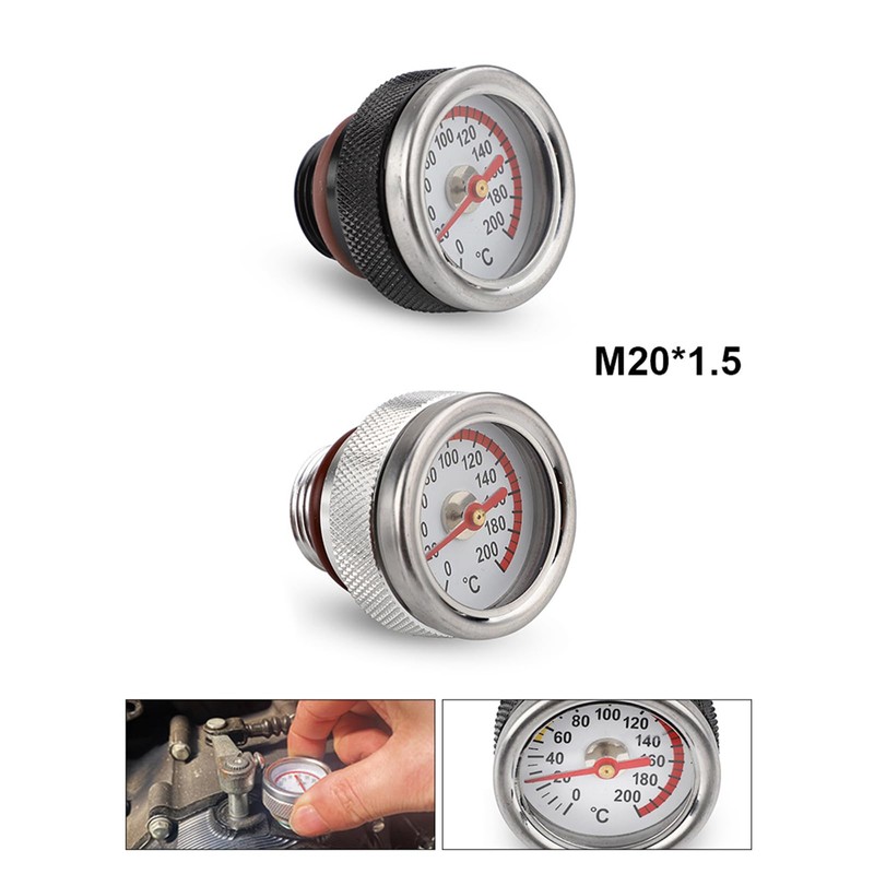 DIIOOMIEEU M20x1.5 Oil Temp Temperature Gauge Filler Caps for Motorcycle