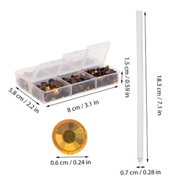 SEWACC 1 Set Rhinestones with Compartment Storage Box Flat Back Gems and Charms for Nail Art Crafts Clothing Shoes Bags Includes Picking Tweezer and Pen