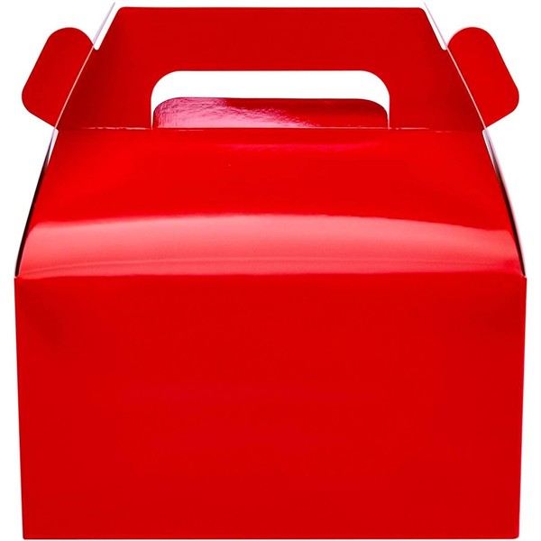 25-Pack Gable Red Candy Treat Boxes,Small Goodie Gift Boxes for Wedding and Birthday Party Favors Christmas Box 6.2 x 3.5 x 3.5 inch