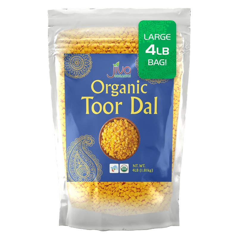 Jiva Organic Toor Dal Kori, Unoily, Madhi 4 Pound Bag