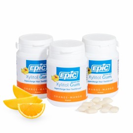 Epic Gum - Aspartame Free 100% Xylitol - Chewing Gum Sugar Free Gum - Orange Mango Flavored, 50 Pieces (Pack of 3)