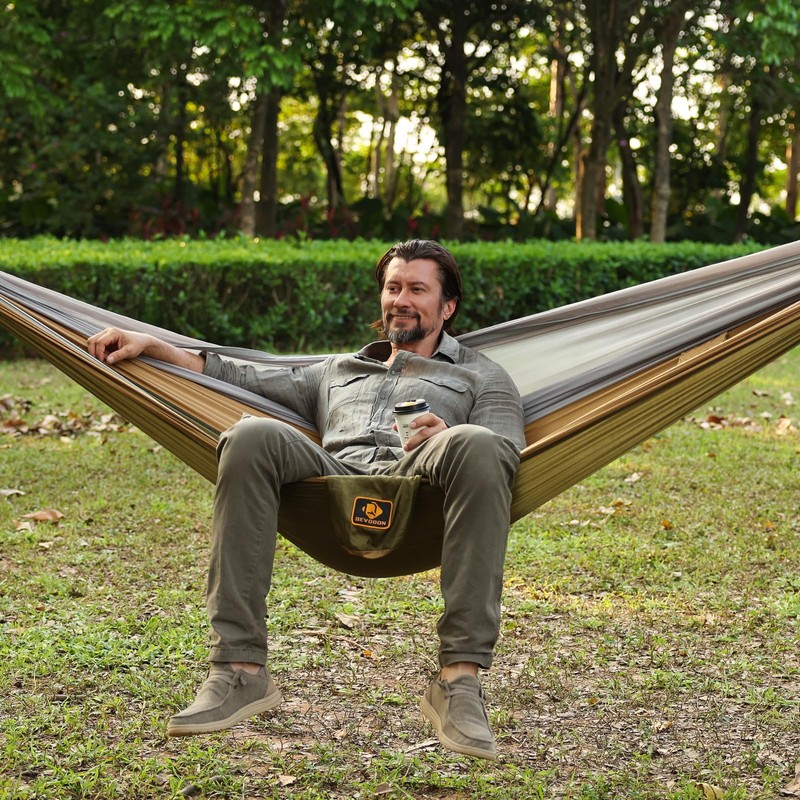 Camping Hammock, Portable Hammocks with Mosquito Net,Lightweight Nylon Parachute Hammock