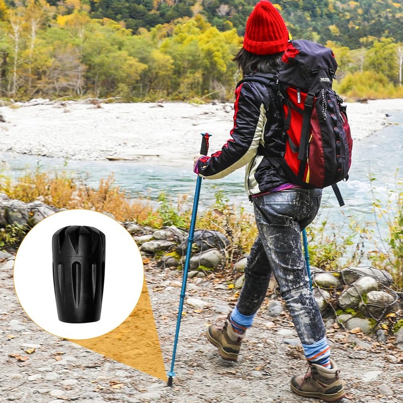 6-Pack Heavy-Duty Rubber Tips and Ferrules for Trekking Poles -