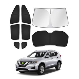 Canvcle Sunshades for 2014-2020 Nissan Rogue (Not for Rogue Sport) Accessories Windshield Sun Shade Side Rear Window Shade Cover Sun Visor Shield Privacy Protection Keep Vehicle Cool Black 8PCS