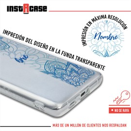 INSTACASE Funda para M5 Personalizada con Mandalas antigolpes, Case Personalizado para M5, Carcasa con Mandalas para M5, Protector de Mandalas Azul con Nombre para M5