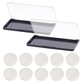 NICENEEDED 2 PCS Rectangular Magnetic Empty Eyeshadow Palette, Blush Powder Makeup Dispensing Plate DIY Cosmetics Storage Box for Eyeshadow with 10 PCS Metal Stickers