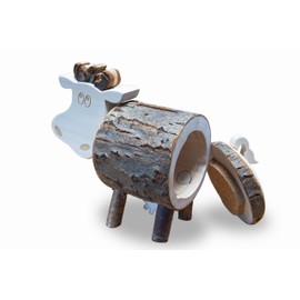 Waldfabrik Natural Wooden Cow-Shaped Money Bank, Traditional Craftsmanship, Creative Gift Idea