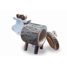 Waldfabrik Natural Wooden Cow-Shaped Money Bank, Traditional Craftsmanship, Creative Gift Idea