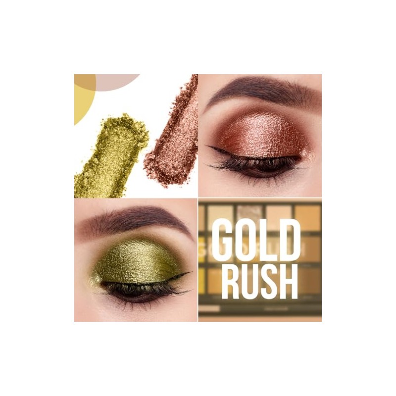 Profusion Cosmetics 21 Sombras PLT Ojos Gold Rush Paleta Vegano