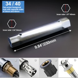 LEPEVNEY Metric Box Spanner Wrench Tubular Torque Bar Socket Tap Spanner 34mm-40mm