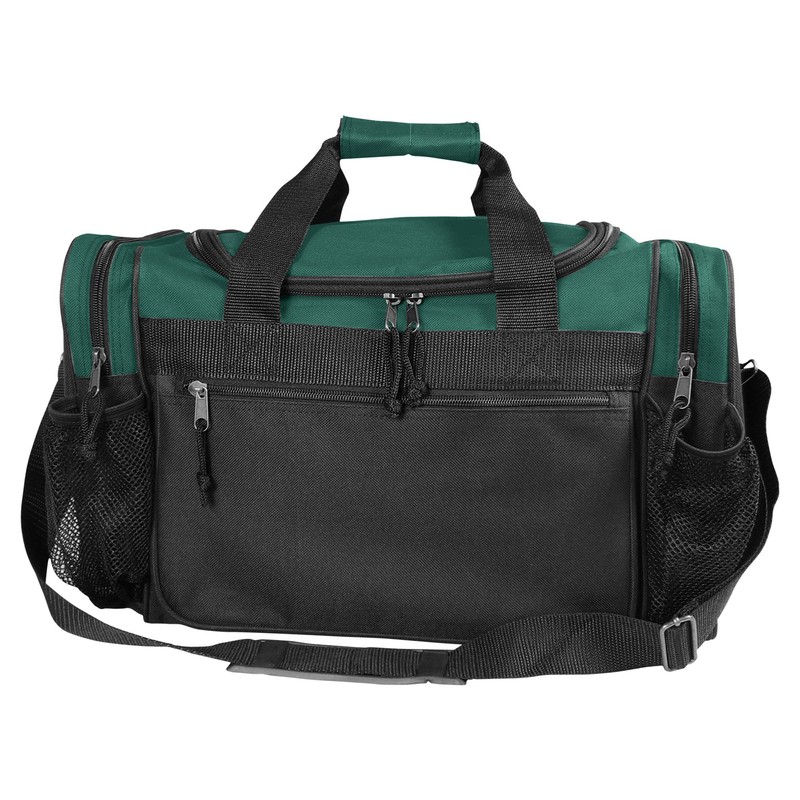 DALIX 17" Duffle Bag Front Mesh Pockets in Green