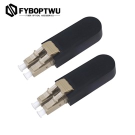 fyboptwu - 2 pcs LC Fiber Optic Loopback Adapter Tester ​Multimode UPC LC Loopback Plug Standard Duplex LC Connector Loopback Adapter/Test Plug for Testing Applications (Type: LC/UPC MM-50/125)
