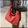 Canvas Messenger Bag Large Crossbody Bag Handbag Solid Colour with