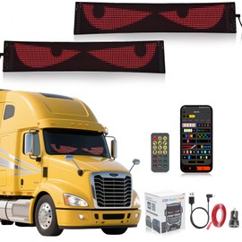 Aiorber 2er Devil Eyes Light for Cars Led Augen für LKW,Led Anzeige Programmierbar Laufschrift Leuchtreklame Personalisiert Leuchtschild für Auto (120 * 595mm)