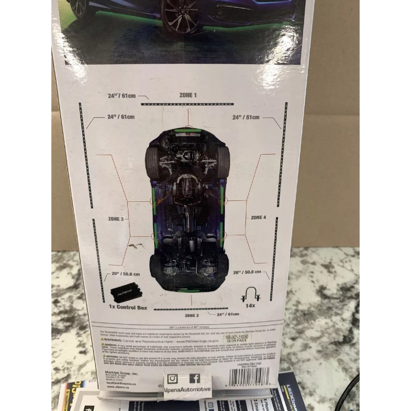 Alpena 77048 UnderGlowz RGB LED Smart Light Strip Kit, 136",