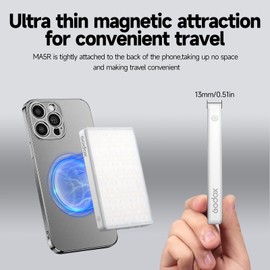 Godox MA5R Magnetic Charging Selfie Light for Phones, Full Color Fill Light with 14 Fx Modes,CRI95+ RGB Video Light,CCT 1800K-10000K,Support APP/NFC, for TikTok/Vlog,/Zoom Calls,/Makeup(White)