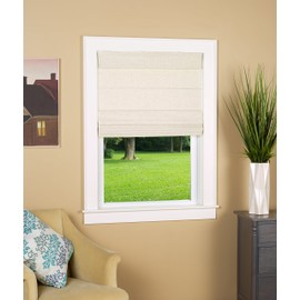 North Country Window Wear Cordless Thermal Backed Top Down Bottom Up Roman Shade 35" W x 64" L - Color: Linen