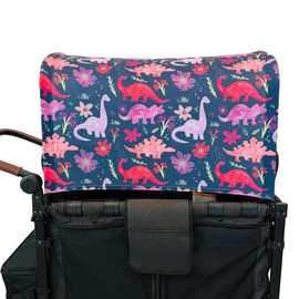 The Blessed Mama Co - Wagon Stroller Canopy Accessories, Adjustable Stroller Cover with Sun Shield, Purple Dinosaur, 4 Seater, 51”x 38”x 0.5”