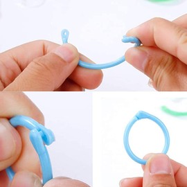 Pack of 60 Book Rings Colourful Book Binder, Round Binding Rings, Loose Leaf Connector Rings Key Rings for Loose Leaf Connectors Rings Document Album Scrapbook Craft (4 Colours)