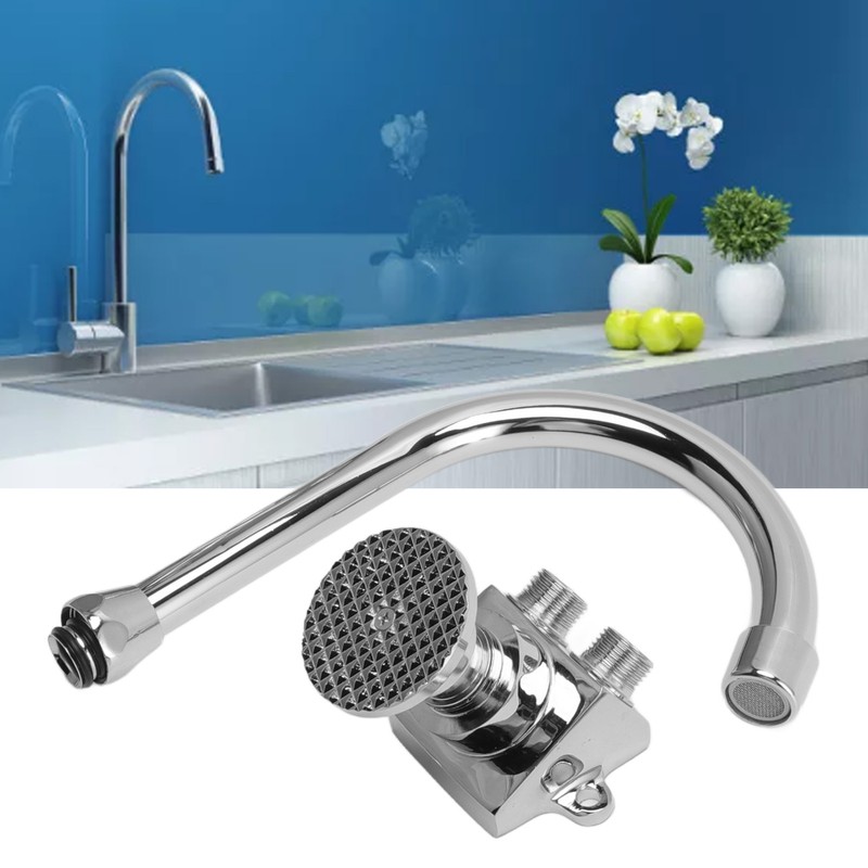 Foot Pedal Basin Faucet Kitchen Sink Foot Tap Floor Mounted
