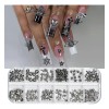 120pcs Gothic Metal Nail Charms Cross Heart Star Accents