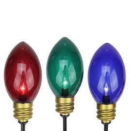 Set of 3 Lighted Multi-Color Mighty Light C7 Shape Christmas Pathway Markers