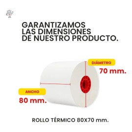 Papel Térmico Megafax de 80 x 70 mm, Pack de 50 Rollos Blancos