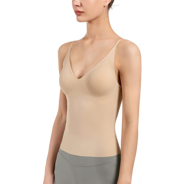 Women's Fit Camisole with Built in Bra - Spaghetti Straps