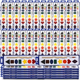 Color Swell Watercolor Paints 36 Pack with Shapes for Learning with Strong Wood Brush 8 Colors Washable Water Colors