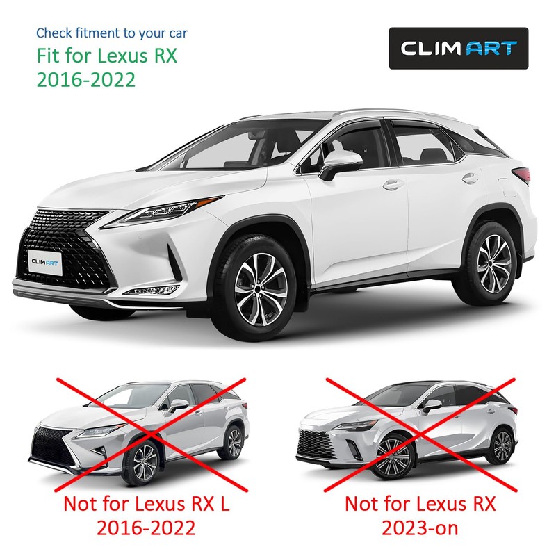 CLIM ART in-Channel Incredibly Durable Rain Guards for Lexus RX