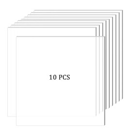 Pack of 10 Acrylic Glass Panels, Plexiglas, Transparent Acrylic Sheet, Plastic Panels (20 x 20 cm), Plastic Plate 1 mm for DIY, Photo Frame, Painting and Project Exhibitions