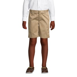 Lands' End Uniform Boys Plain Front Blend Chino Short Khaki Kids 10