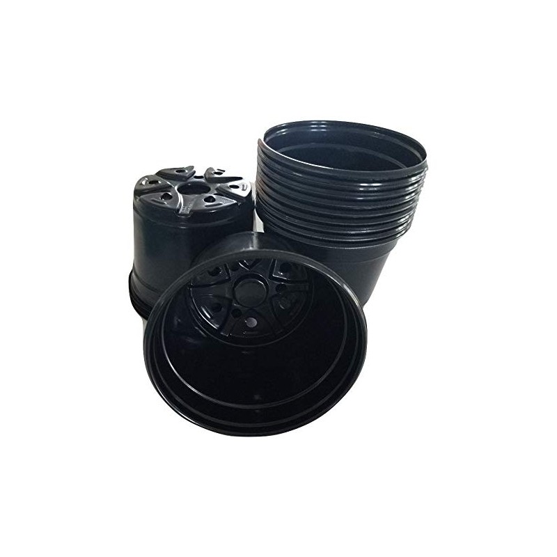 Landmark Plastics Nursery Black Plastic Pots, Trade Gallon Size, Box