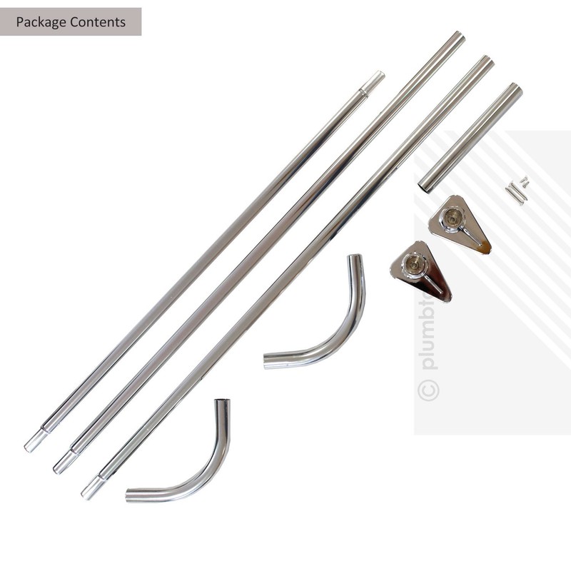 ECOSPA Multi Use Bathroom Shower Curtain Pole Kit for L