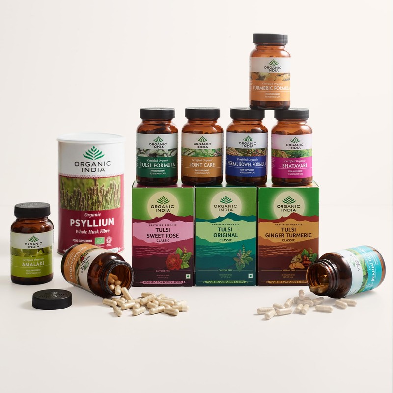 Organic India Joint Care Capsules with Ashwagandha, Certified Organic &