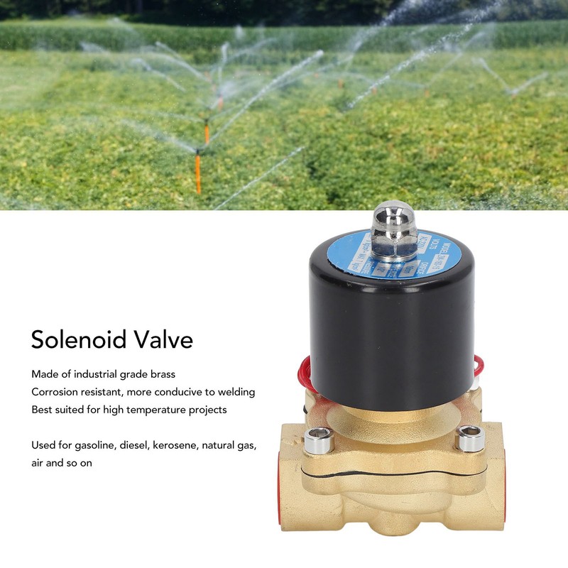 Solenoid Valve Brass Electric 2 Way 1/2in Normally Closed for