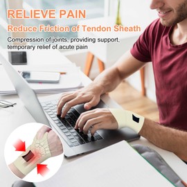 ZAHRVIA 2 Stück Handgelenk Bandagen, Handgelenkstütze Handbandage Handgelenk Sehnenscheidenentzündung Bandage Handgelenkbandage Rechts Handbandage Links für Sport und Hausarbeit (Beige)