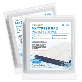 CACATUA 2-Pack Single Clear Plastic Mattress Cover, Waterproof Mattress Protector Bag for Moving and Storage