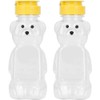 2 Pcs Plastic Bear Honey Bottle Jars with Yellow Flip-top