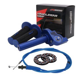 JFG RACING Motorcycle Throttle Assembly,7/8" 22mm Quick Twist Throttle Grips With Throttle Cable Aluminum Alloy Universal For CRF50 KLX SSR TTR 110 125 150 200 250cc Dirt Pit Bike ATV Mini Bike Blue